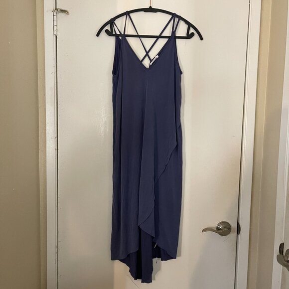 Lush XS Blue Summer Wrap Dress – Crisscross Back, High-Low Hem - Picture 2 of 11